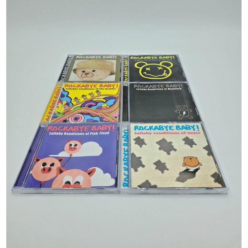 Rockabye Baby! 5-CD‎ Lot – Muse/U2/Pink Floyd/Metallica/Beatles/Nirvana – VG